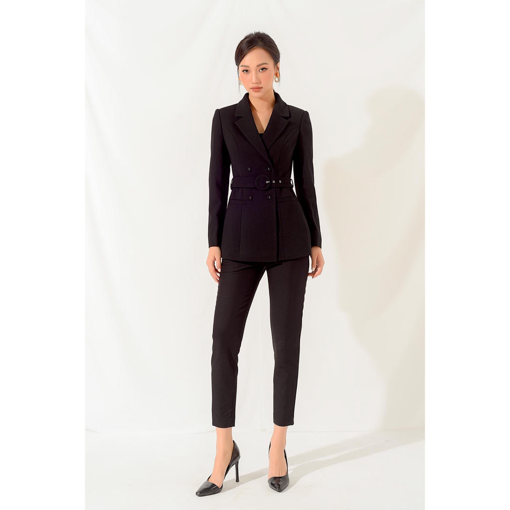 Áo Vest Cổ Bẻ Đính cúc kèm đai MMOutfit V0820153