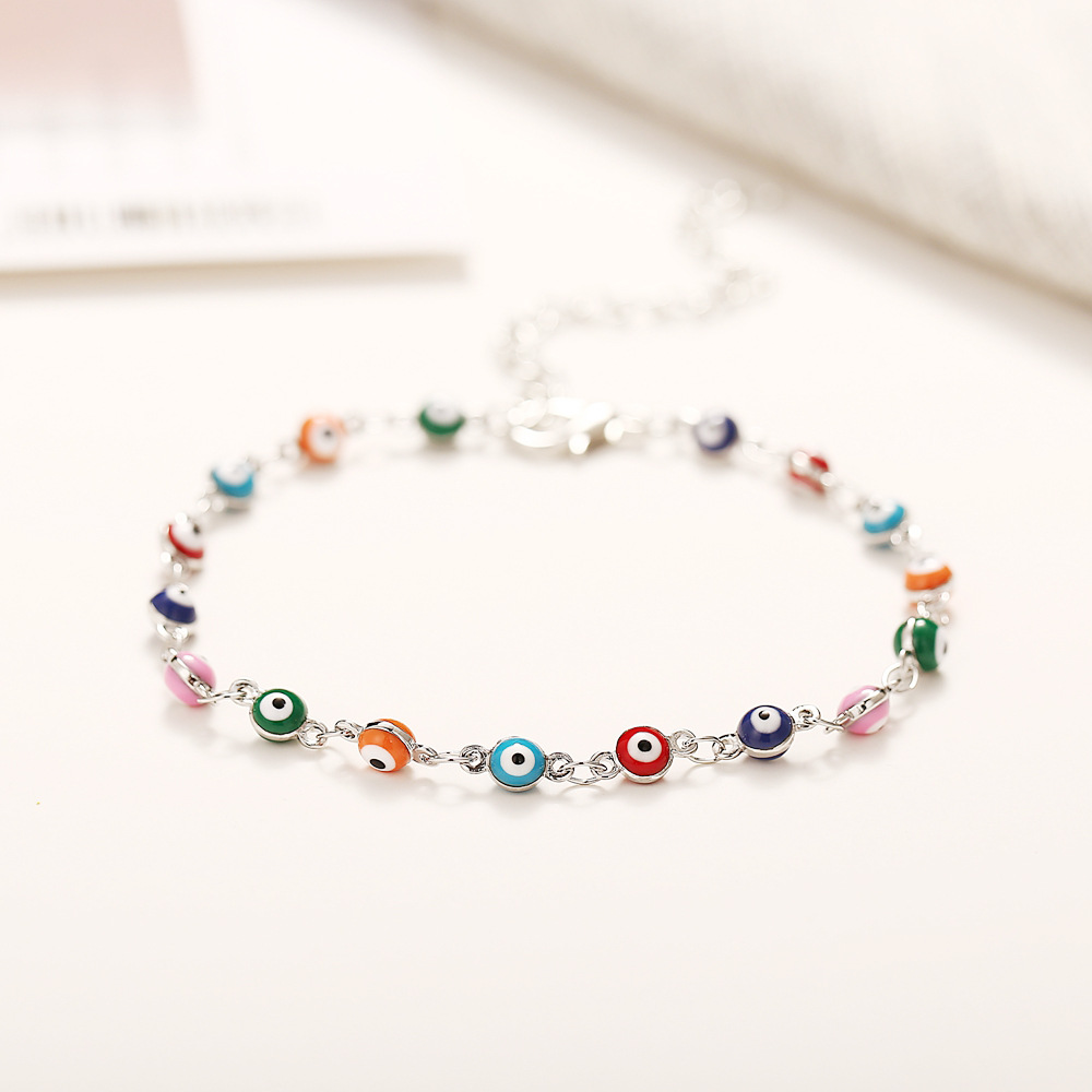 2021 new bohemian retro eye color anklet