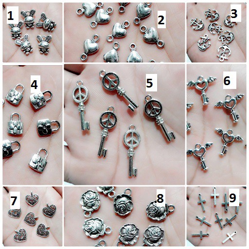 Phụ kiện charm bạc cổ ( 50g = 23k )