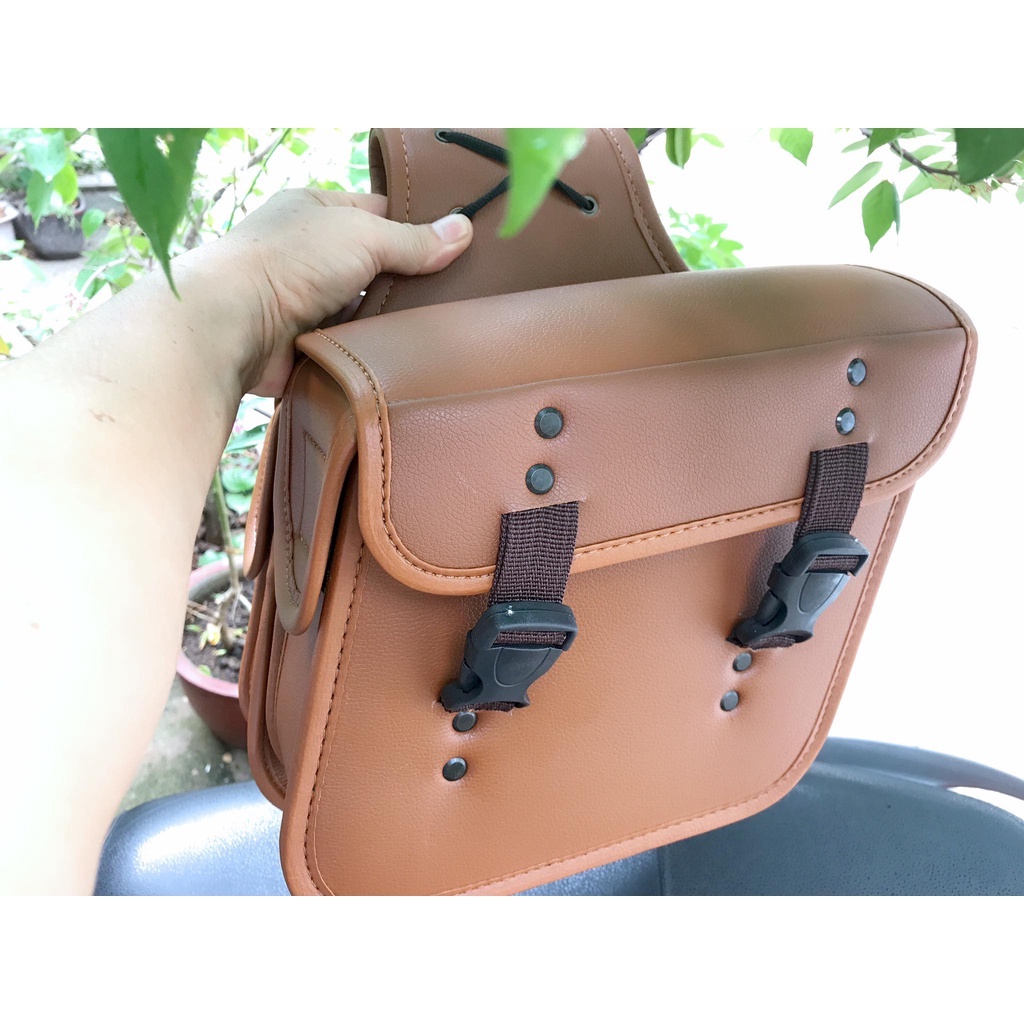 TÚI XÉO WOL MÀU BÒ TREO ĐƯỢC NHIỀU LOẠI XE MÔ TÔ