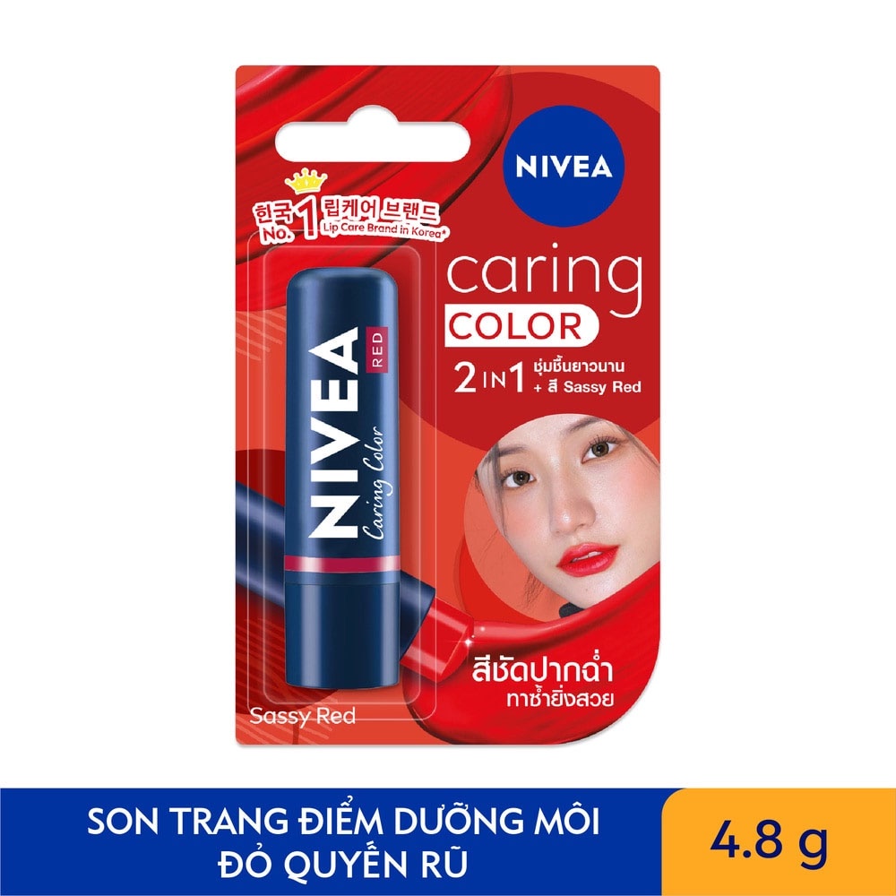 Son Nivea Caring Color Sassy Red 4.8g - Đỏ Quyến Rũ