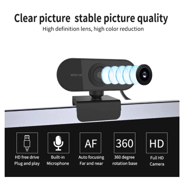 Webcam Máy Tính Có Mic Full HD 1080P, Camera Học Online Full Box 100% Dành Cho PC & Laptop - Bảo Hành 1 Đổi 1