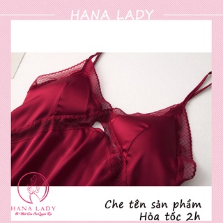 Váy ngủ lụa phối ren cao cấp, váy ngủ VN454
