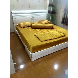 Xả kho Set chăn ga vỏ gối phi lụa mát mịn phối màu (chọn màu)