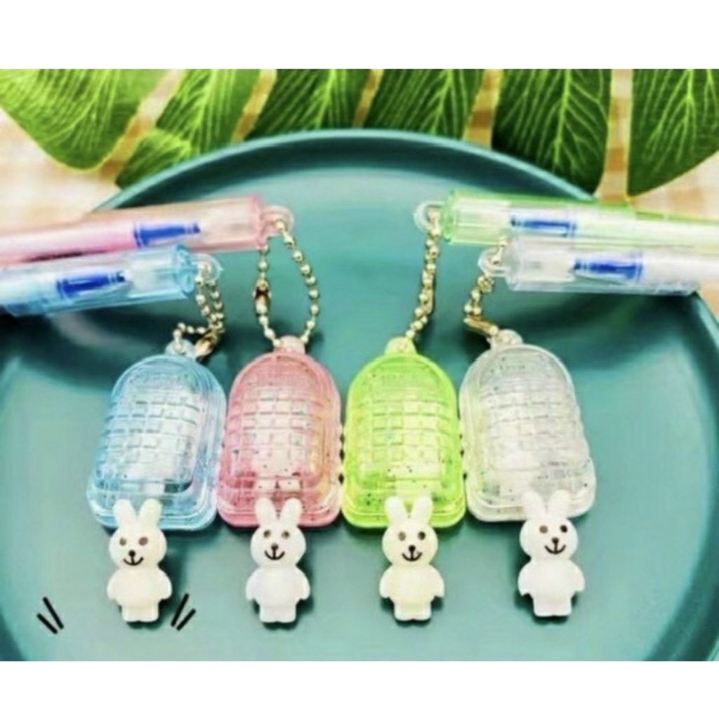 Set 12 Cây Bút Gel Bôi Xóa Được nắp bút có móc khóa tòn ten dễ thương
