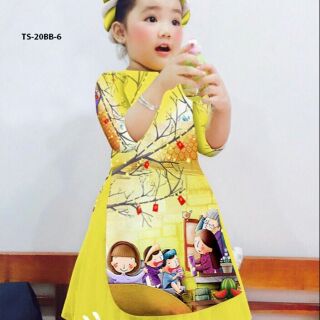 Set áo dài bé gái