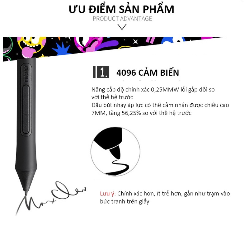 Bảng Vẽ Điện Tử Wacom Intuos CTL-4100/K0-C Kết Nối OTG Với Điện Thoại Android cao cấp + đầu OTG