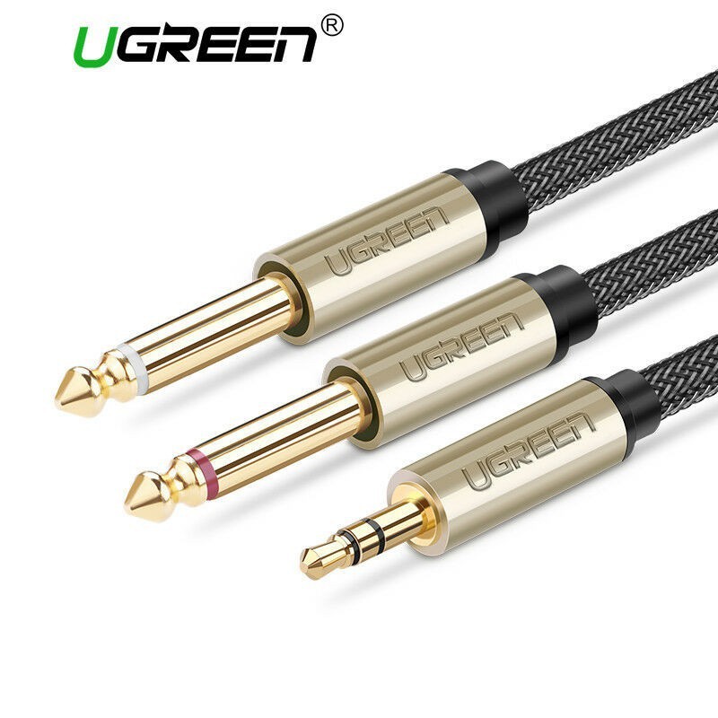Dây cáp Audio 3.5mm ra 2 đầu 6.5mm dài 3M Ugreen 40793