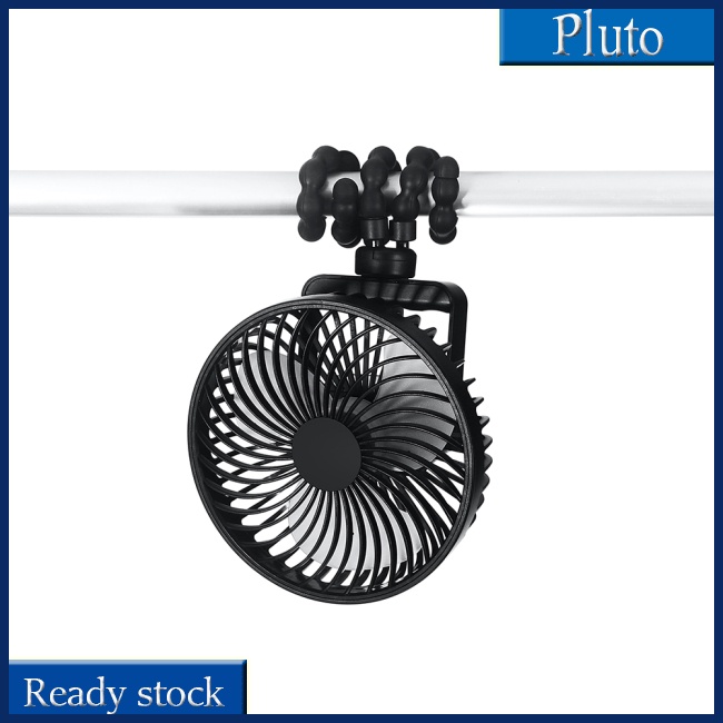 Mới Quạt 2000mah Có Kẹp Xoay 360 Độ Gắn Xe Đẩy Em Bé Tiện Dụng