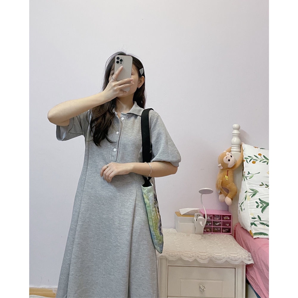 Đầm Polo Dáng Dài Tay Phồng Thời Trang Mùa Hè Cho Nữ