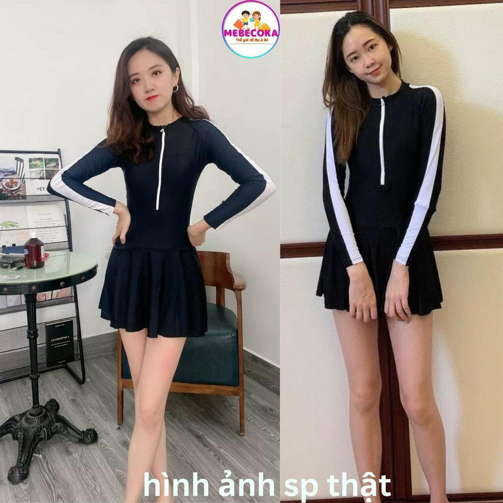Bikini Loại Đẹp, Bộ đồ bơi nữ một mảnh liền thân tay dài, váy kín đáo siêu xinh