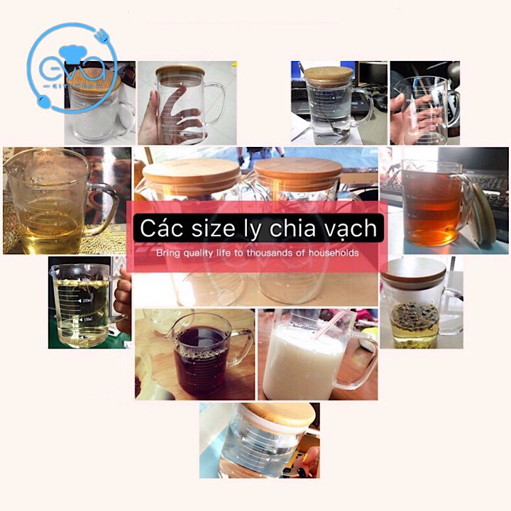 Ly Thuỷ Tinh Chia Vạch Đo Lường 1000 Ml