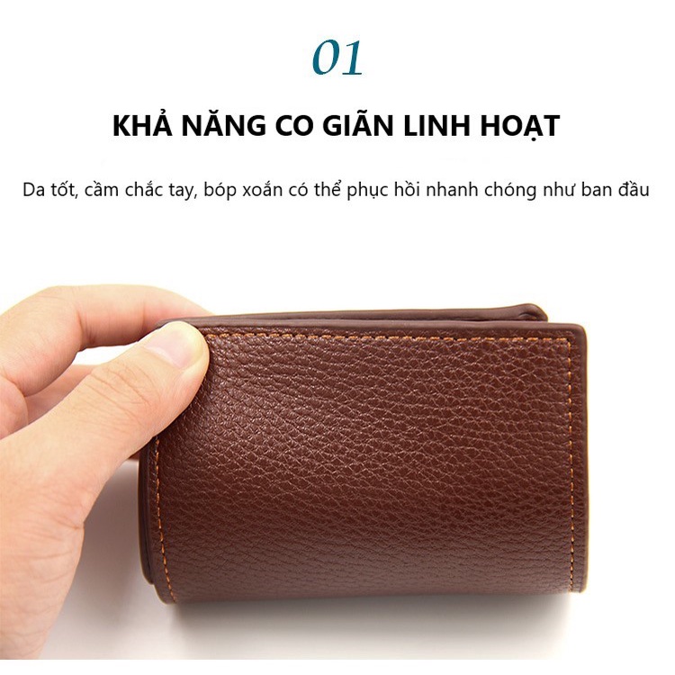 Ví da nam cao cấp Menbense, ví nam nhiều ngăn sức chứa lớn chống trầy xước, bóp nam trơn sang trọng VMBS 09