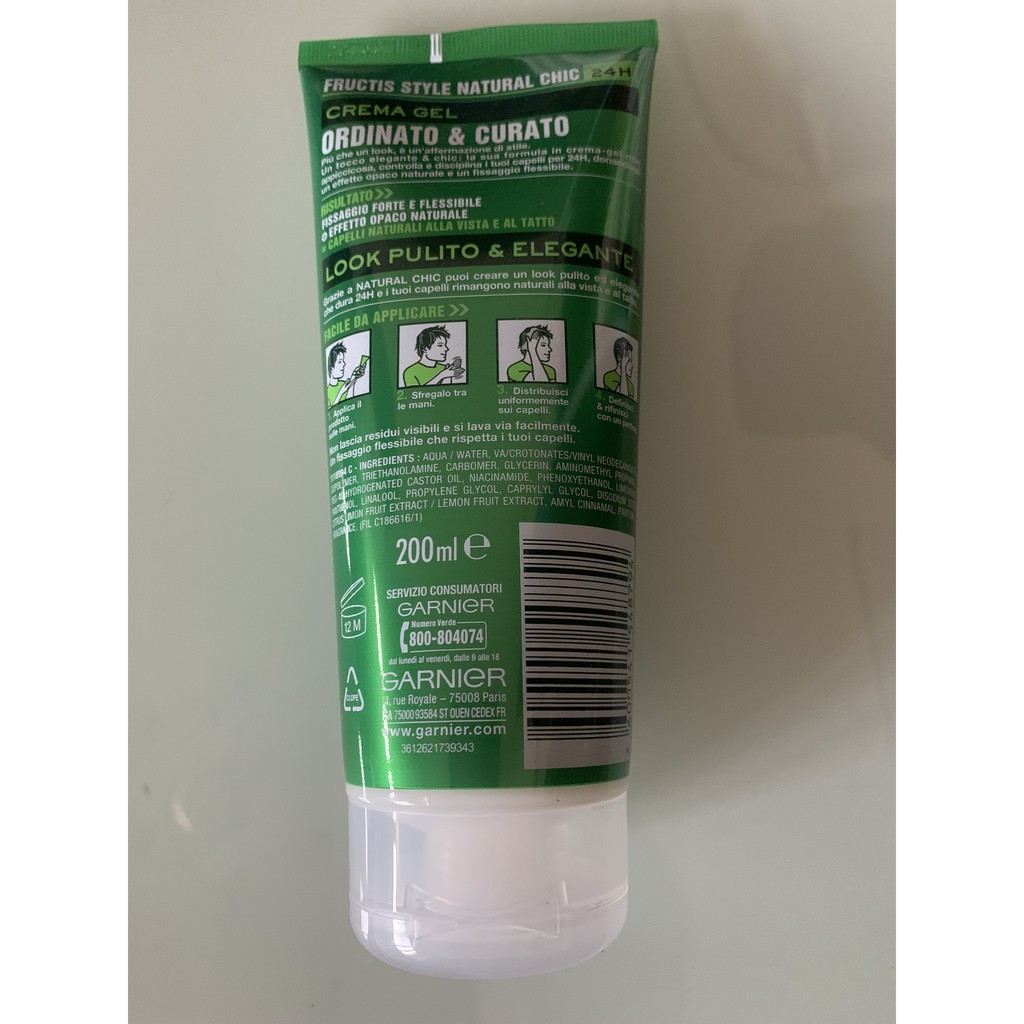 Gel giữ nếp tóc Nam - Gel Vuốt Tóc Mềm, Cứng  Giữ Nếp Tóc- không bết dính - Garnier Fructis Style Natural Style 200ml