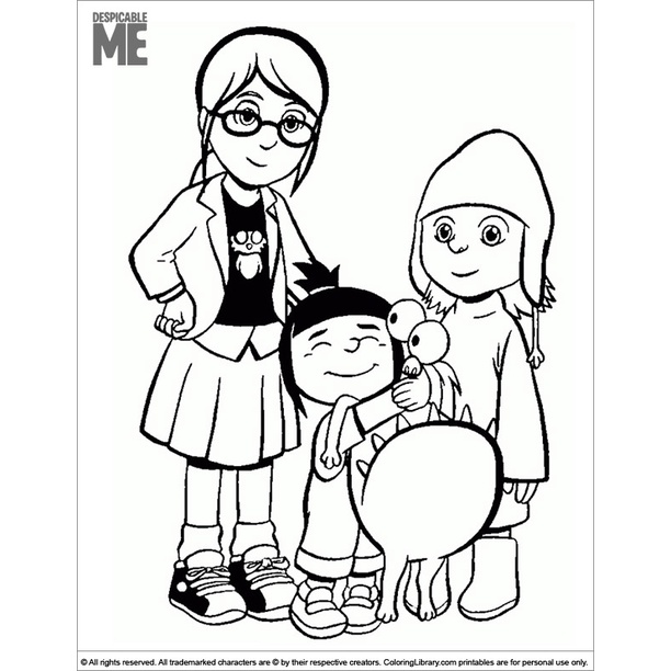 Bộ 40 giấy Tô màu Kẻ Cắp Mặt Trăng, tranh tô màu MINIONS dành cho trẻ em, tranh tô màu khổ A4 dành cho bé