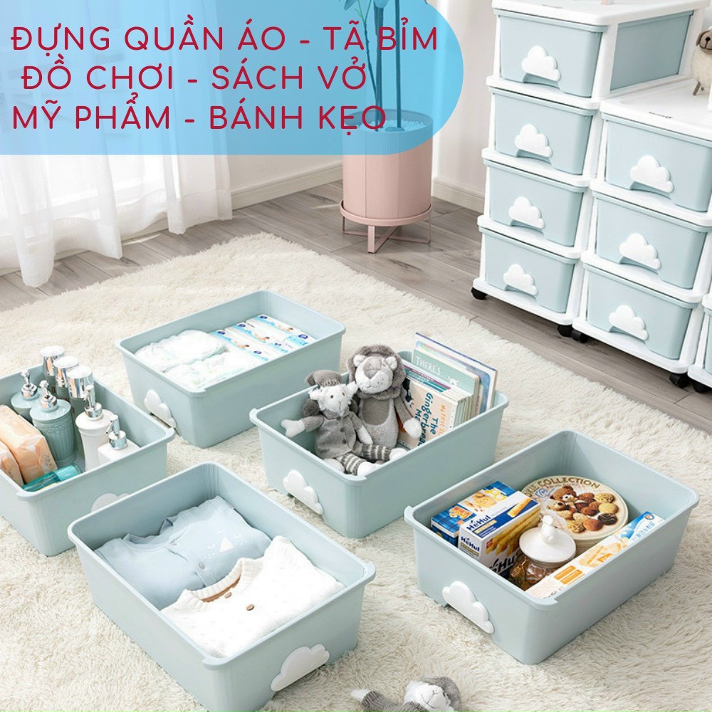 Kệ mây, tủ 4 tầng đựng đồ dùng bỉm sữa, quần áo, đồ chơi sang trọng cho bé và gia đình