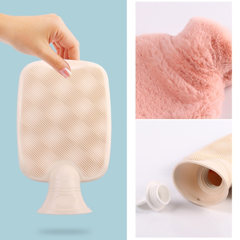 Túi Chườm Nước Nóng 1000 / 2000ml Bằng Vải Lông Đáng Yêu Cho Nữ