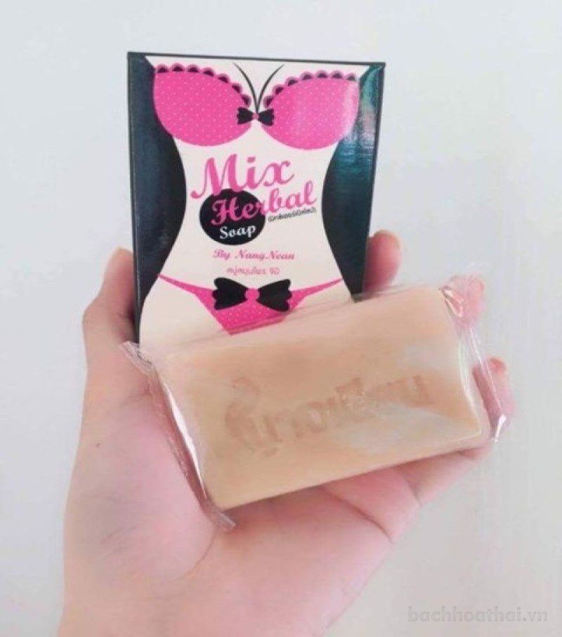 Soap 50g xà phòng tắm nở ņgực khử mùi se khít Mix Herbal Soap Thái Lan