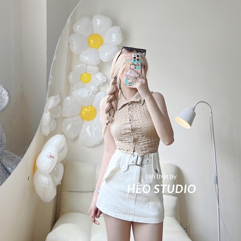 Áo Xốp Sát Nách Cổ Polo Hèo Studio (Ảnh Thật + Video)