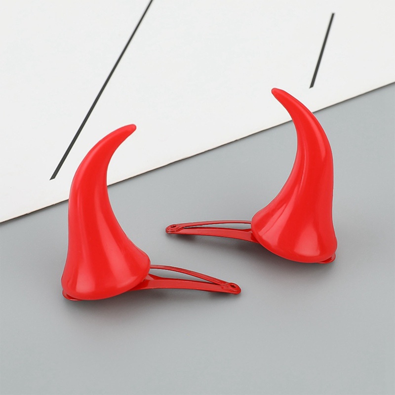 Kẹp Tóc Hình Sừng Ox Hoạt Hình Chống Trượt Cho Bé Gái Dịp Halloween