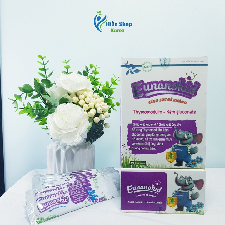 Eunanokid tăng sức đề kháng bổ sung thymomodulin và kẽm giảm viêm đường hô hấp trên, viêm mũi dị ứng