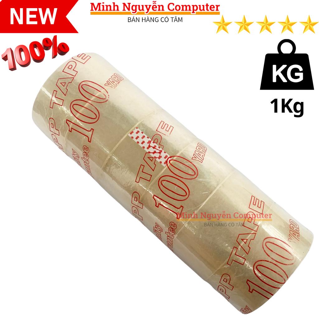 Băng keo trong suốt, 100 YARD, Nặng 1KG, Gồm 6 cuộn/1 cây, lỗi nhỏ đúng số KG, Sản phẩm y như hình