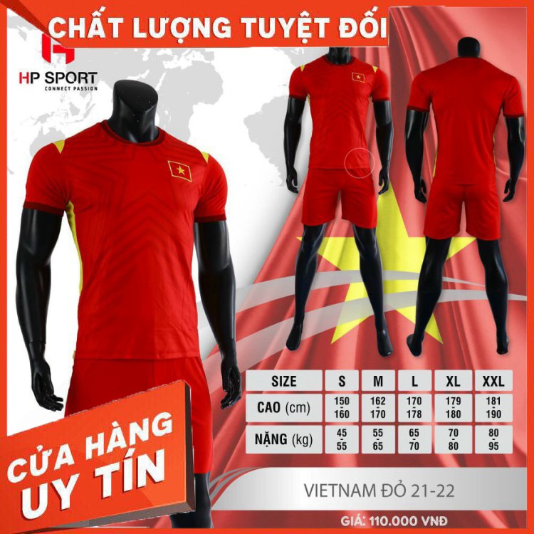 [ Sales Sốc ] Quần áo bóng đá đội tuyển việt nam mới nhất 2021,quần áo đá bóng hàng thun thái cao cấp