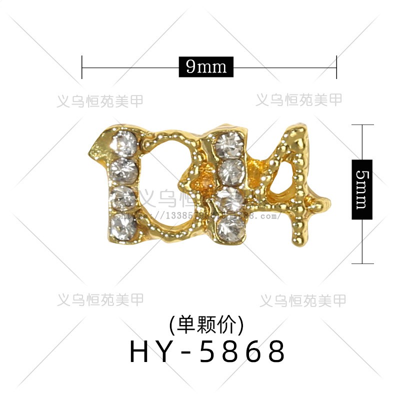 [Hàng mới về] Hạt phụ kiện 1314 trang trí móng tay đính đá 3d làm từ hợp kim cứng cáp bóng bẩy