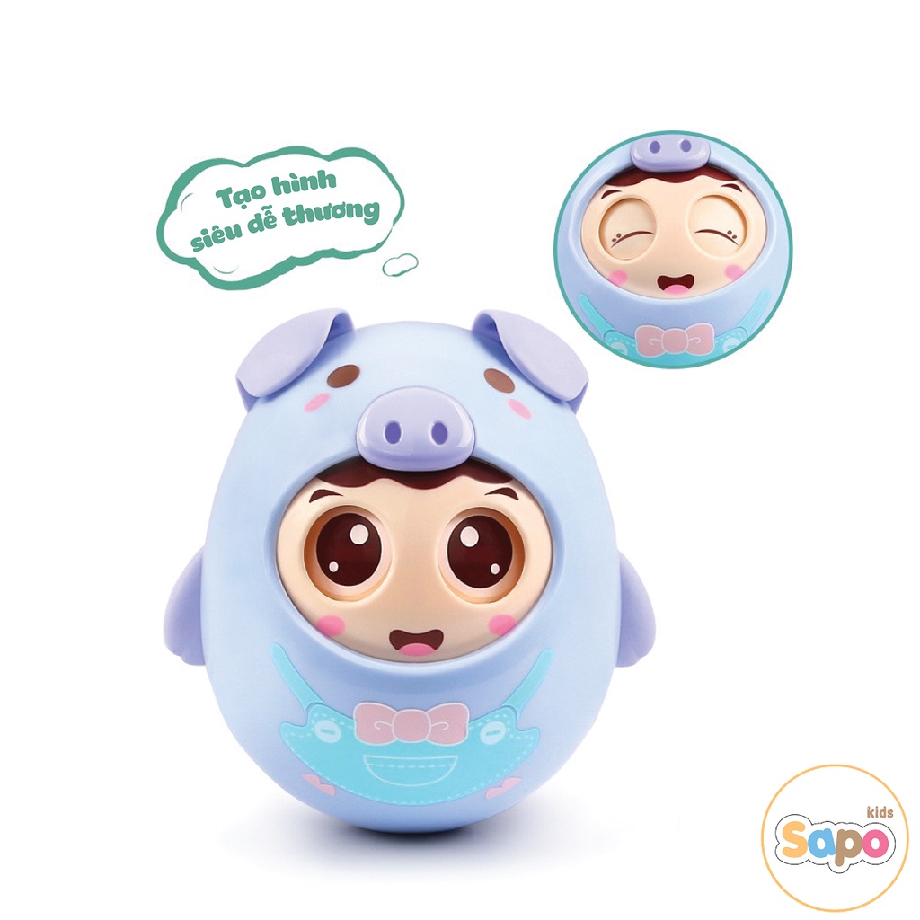 Đồ chơi lật đật chú heo chớp mắt có nhạc cho bé sapo kids