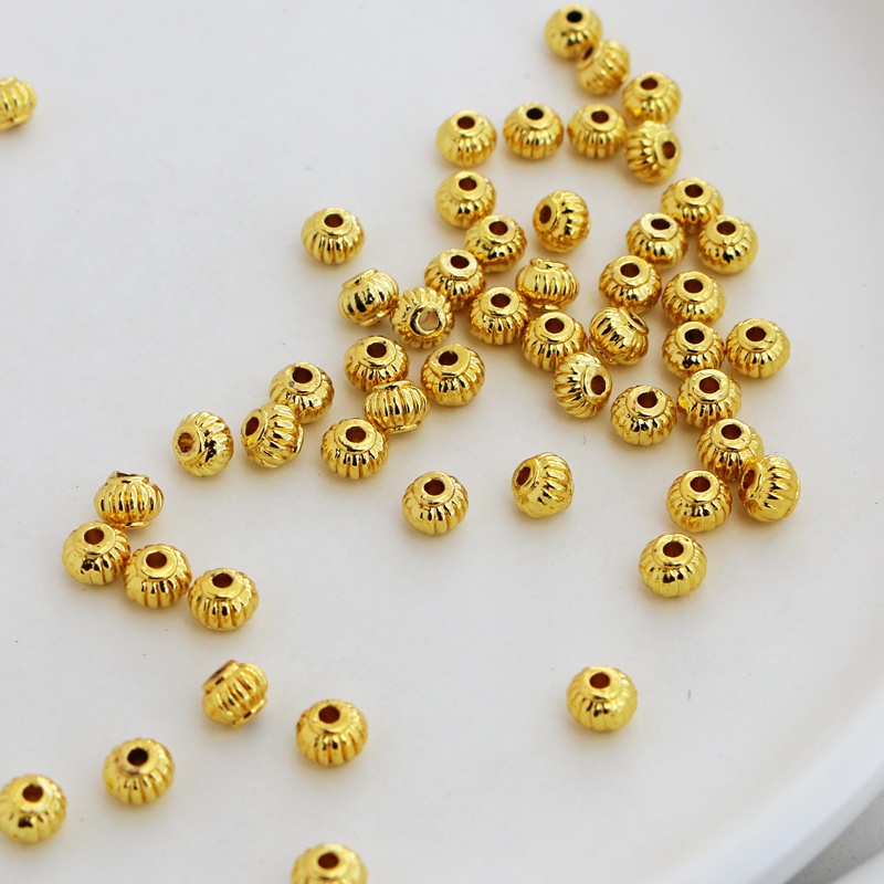 Set 50 Hạt Đồng Mạ Vàng 14K 4 * 5mm Tự Làm Lồng Đèn