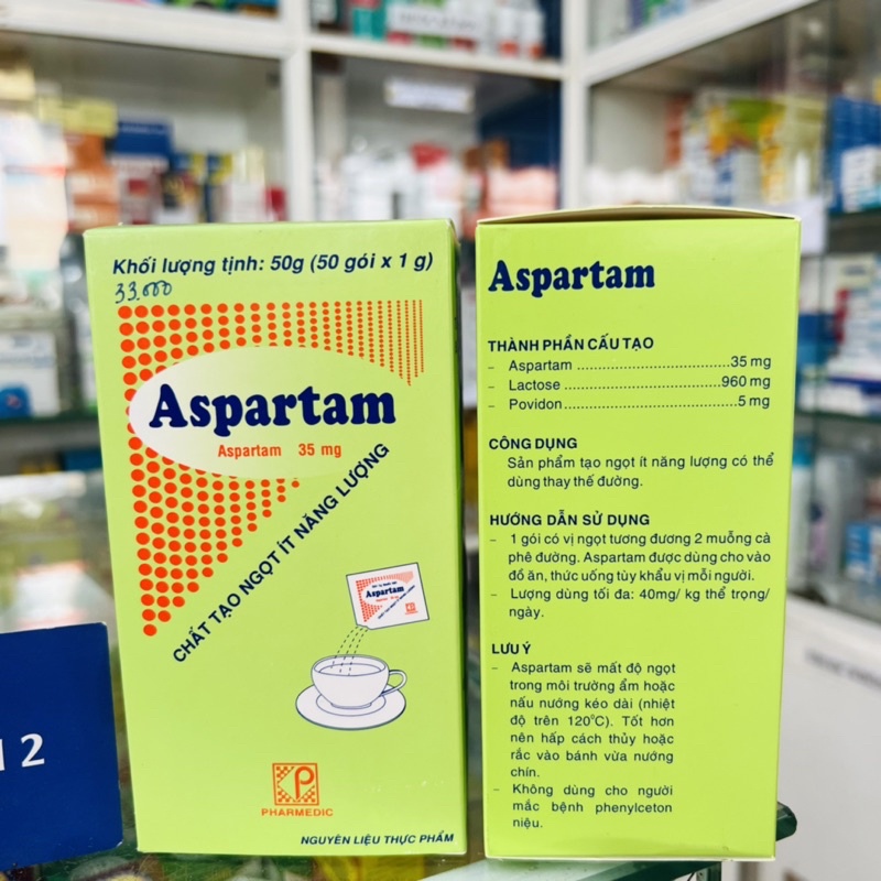 ✅[CHÍNH HÃNG] Aspartam (hộp 50 gói) đường ăn kiêng dành cho người tiểu đường, béo phì Pharmedic