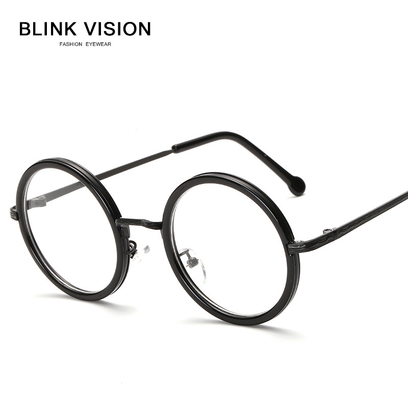 Harry Potter Cổ điển Kính mắt Tròn Khung Retro Ins kim loại Thời trang Nam Nữ Kính Unisex Ống kính có thể thay thế