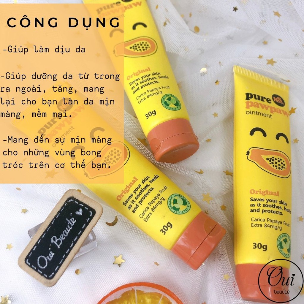 Kem dưỡng ẩm Pure Paw Paw, Kem đa năng hương đu đủ 30g Ouibeaute