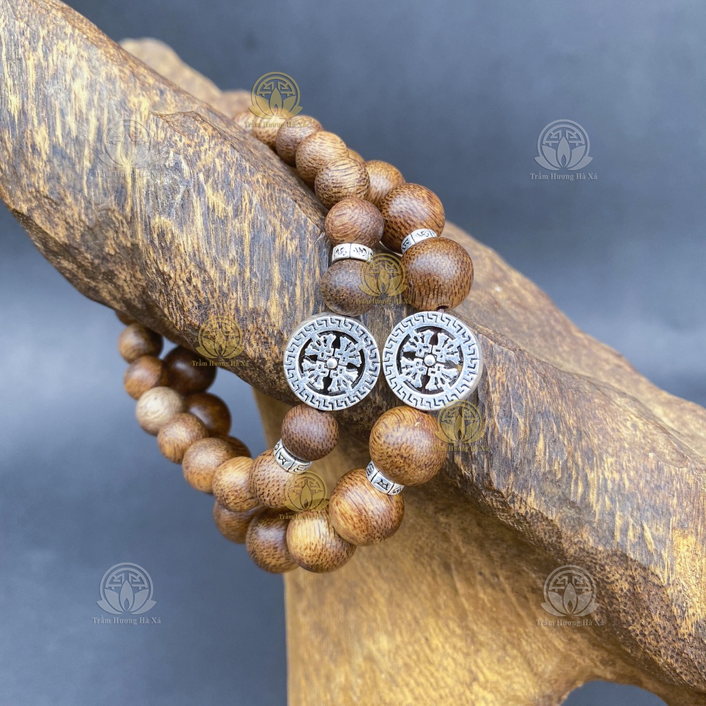 Vòng tay bánh xe luân hồi trầm hương HÀ XÁ bình an, may mắn và tài lộc