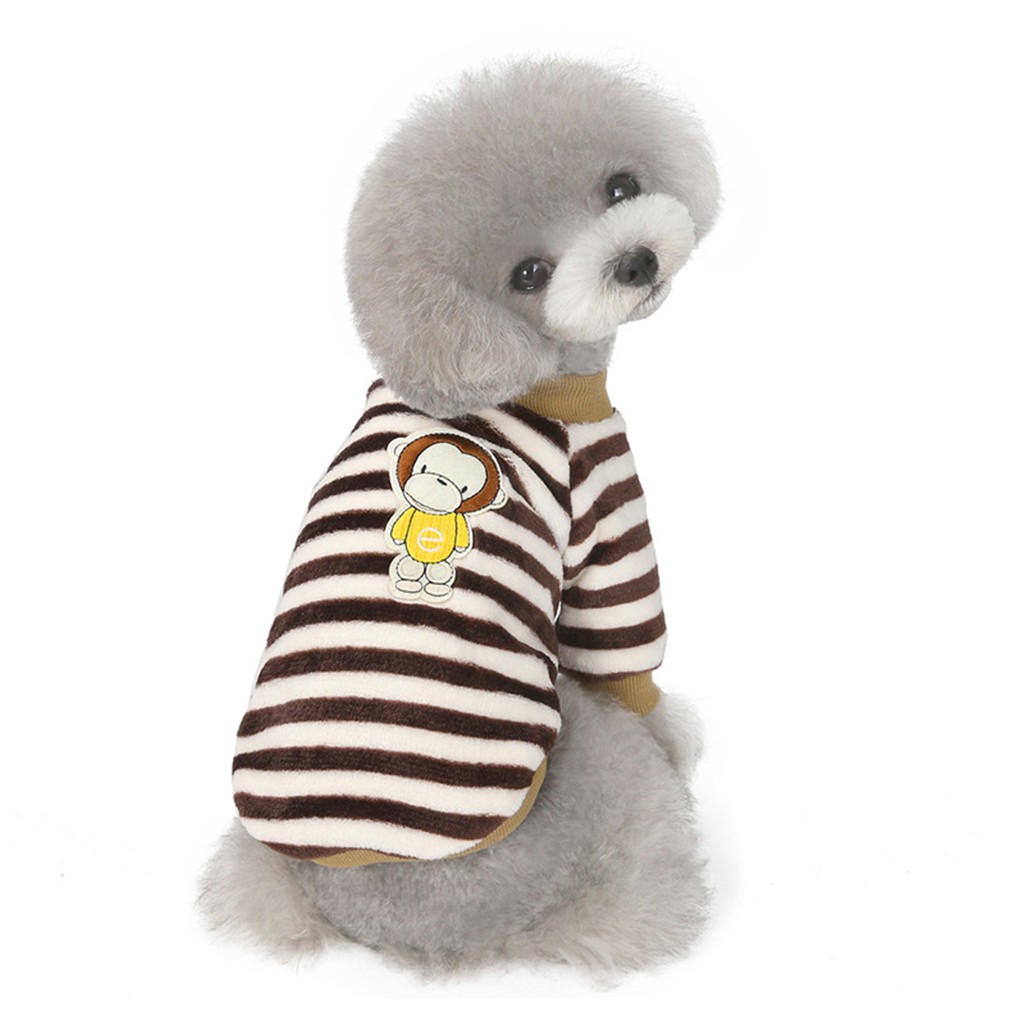 Áo Sweater Kẻ Sọc In Hình Khỉ Đáng Yêu Cho Thú Cưng