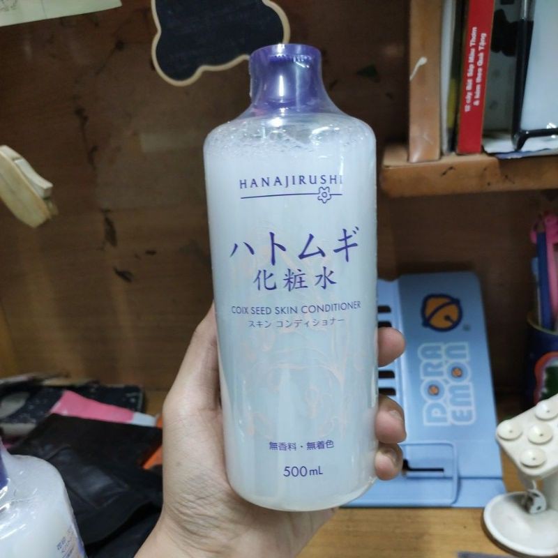 Nước hoa hồng toner HANAJIRUSHI chiết xuất hạt ý dĩ (Hatomugi) Nhật Bản 500ml