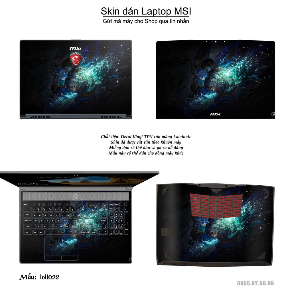 Skin dán Laptop MSI in hình Liên Minh Huyền Thoại nhiều mẫu 2 (inbox mã máy cho Shop)