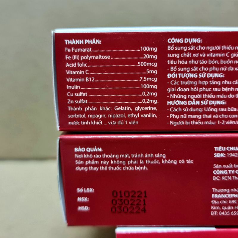 Fefovit Nano Bổ Sung Sắt, Tăng Cường Lưu Thông Máu Cho Phụ Nữ Mang Thai Hộp 30 viên