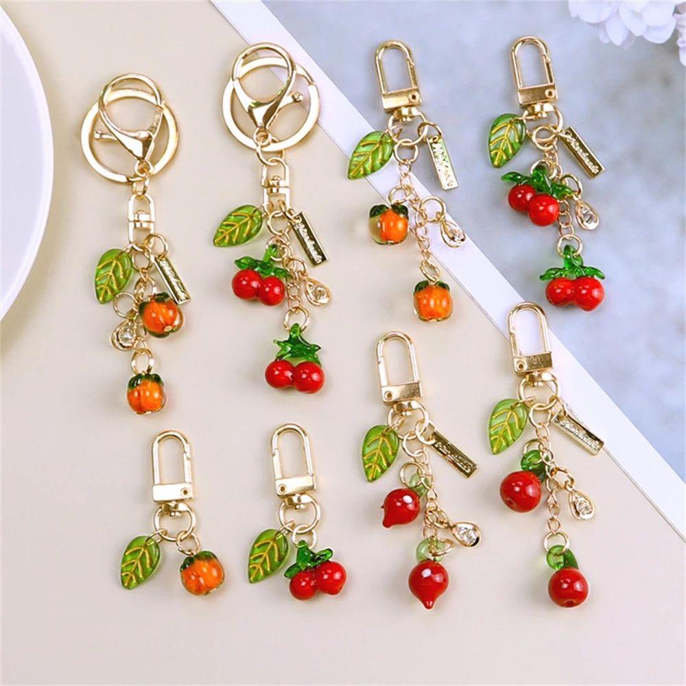 Móc Chìa Khóa Hình Lá Cherry Bằng Nhựa Acrylic Dễ Thương