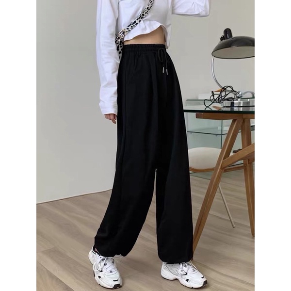 Quần jogger ống rộng bo gấu freesize dưới 65kg