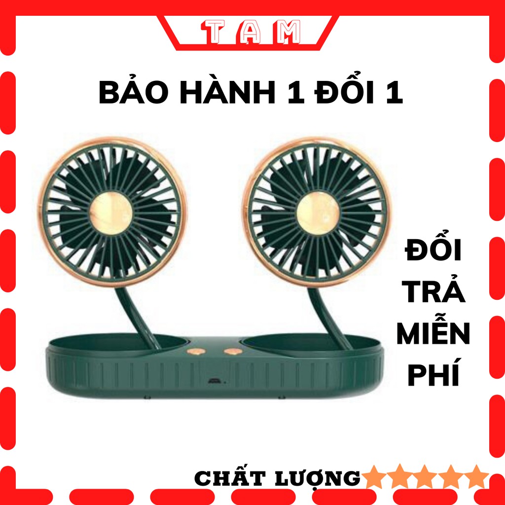 Quạt Đôi Mini Dùng Trên Ô Tô, Xe Hơi Và Văn Phòng, Gió Thổi Cực Mạnh, Quạt Xoay 360 Độ 12v/24v F303AB