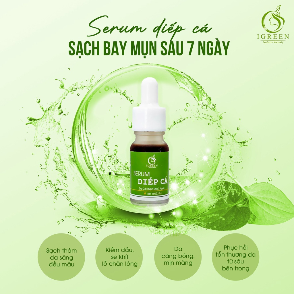 ACNE SERUM DIẾP CÁ IGREEN - KIỀM DẦU, GIẢM THÂM, GIẢM MỤN