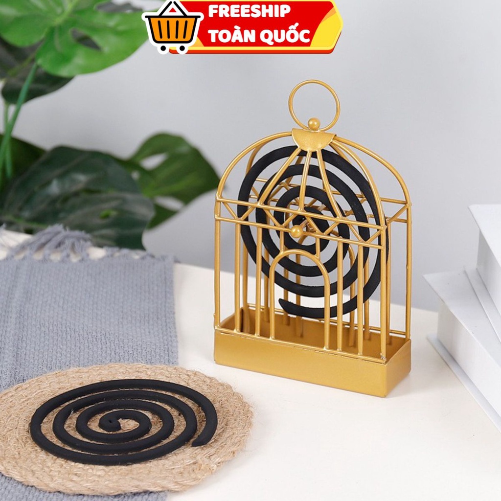 Giá Đỡ Nhang Muỗi Hình Lồng Chim Bằng Sắt Độc Đáo Trang Trí Nhà Cửa