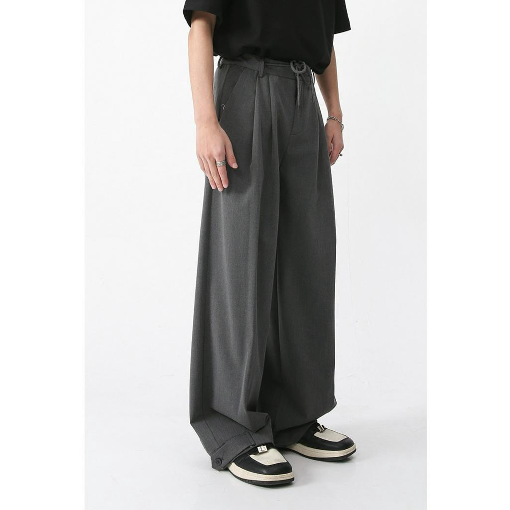 Quần Trousers Pants Out.3r S09, Ống Rộng, Vải Âu Nhập Khẩu, Màu Xám, Đen