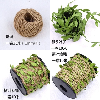 Cuộn 3m dây thừng lá xanh handmade