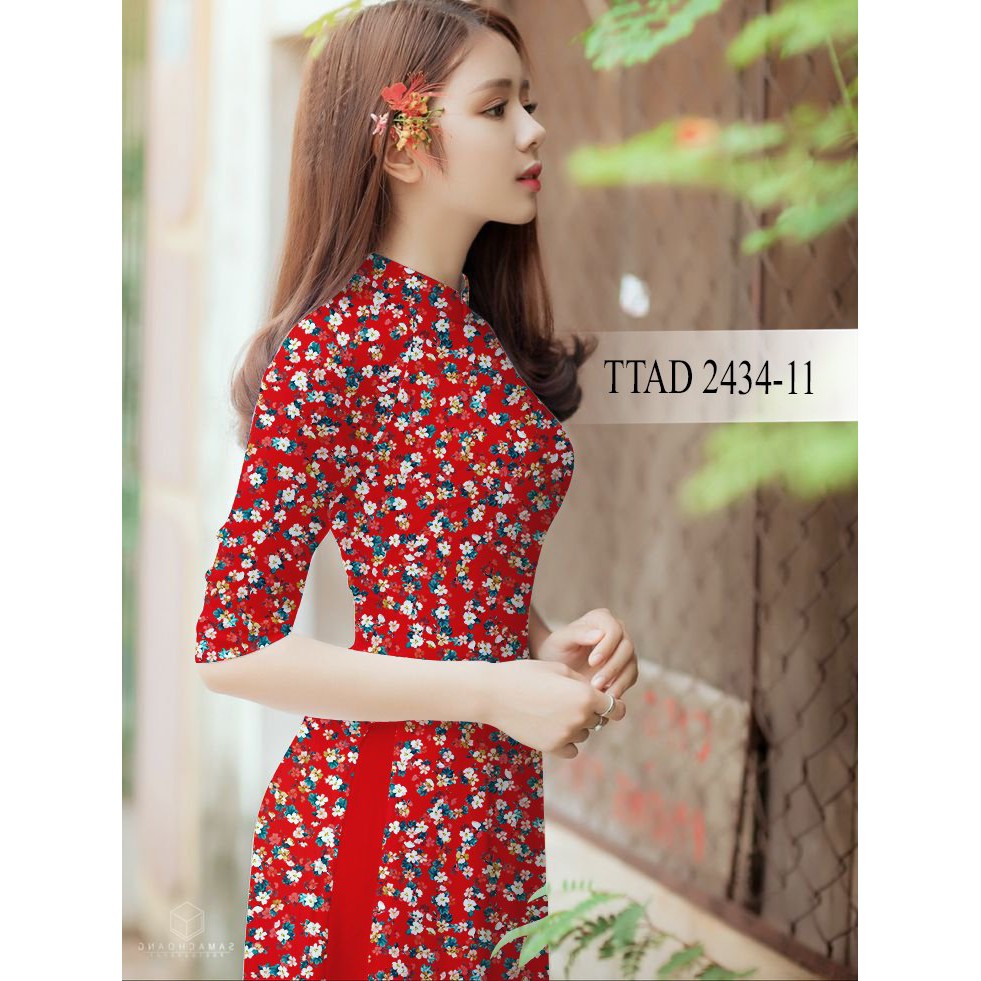 VẢI MAY ÁO DÀI-HỌA TIẾT HOA NHÍ-DỄ MẶC VẢI MỀM MỊN