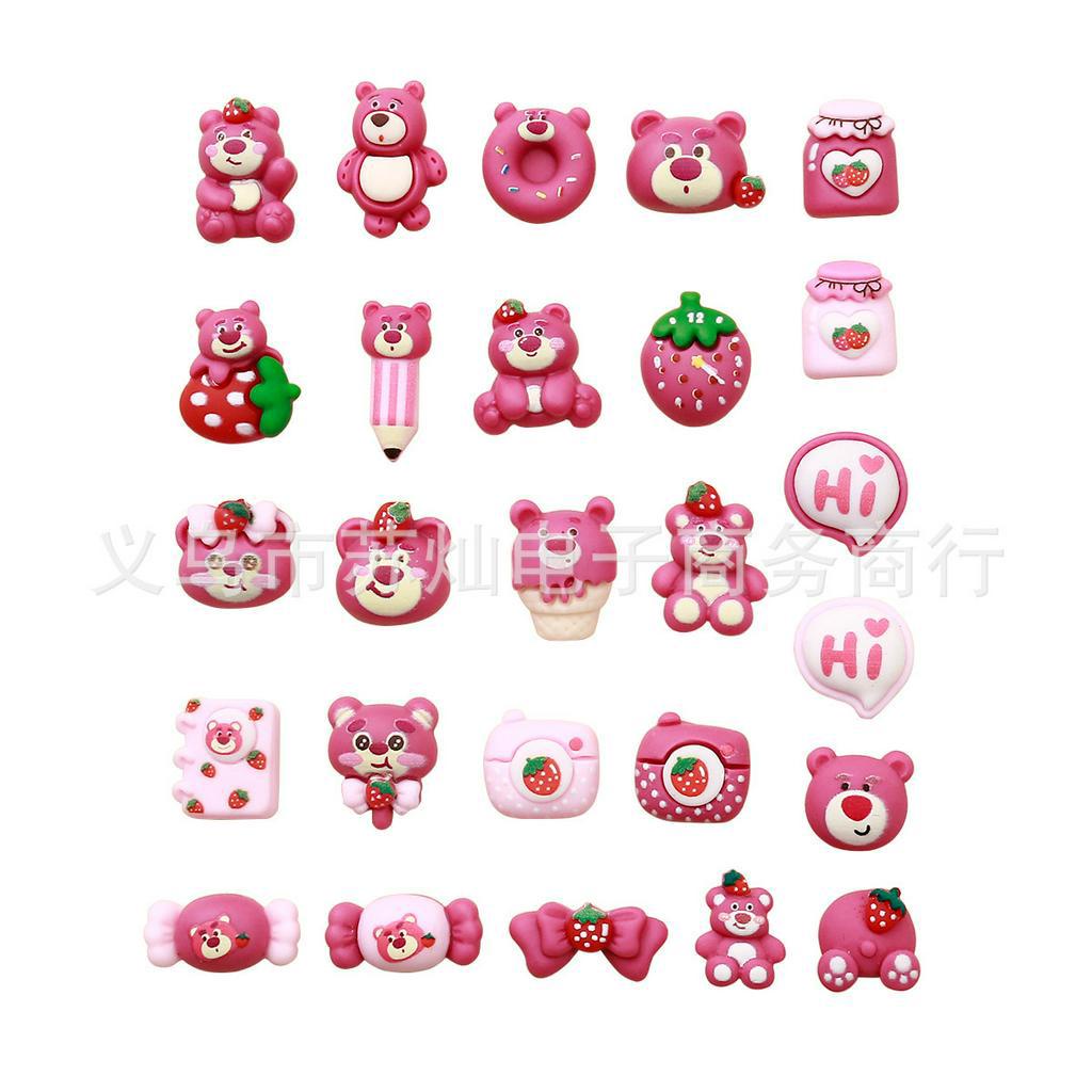 Charm hoạt hình gấu dâu đính móng