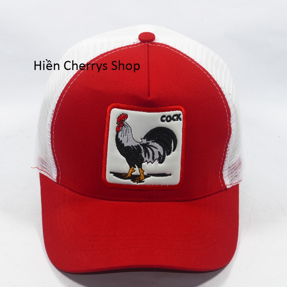 Nón kết lưới thêu hình con gà COOK cao cấp, khóa nhựa - Kiểu dáng thời trang cá tính thích hợp cho mọi người