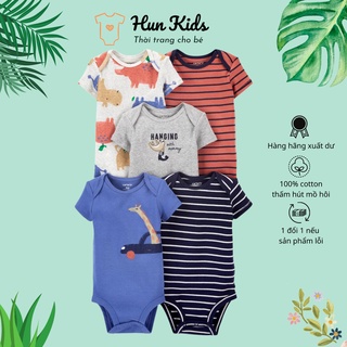 Set 5 body chip cho bé🌺FREESHIP🌺 Bodysuit tay ngắn 100% cotton xuất dư cho bé trai, bé gái - Mẫu Ngẫu Nhiên