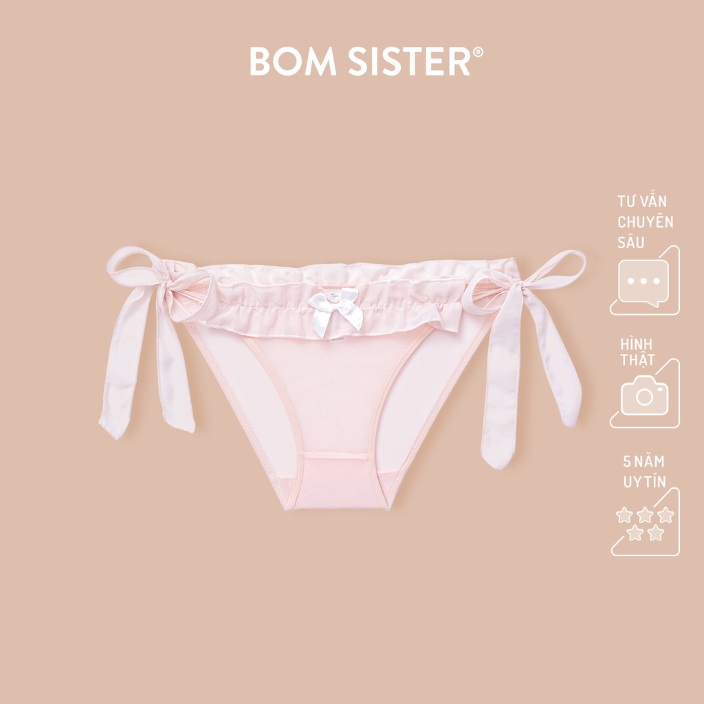 [Mã FARSBR99A giảm 10% đơn 99K] Quần lót lưới siêu thoáng cột dây 2 bên đính nơ dễ thương BOM SISTER Q0B29